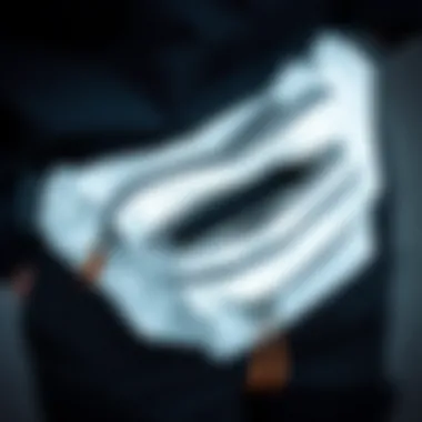Intricate Design of a Fanny Pack Close-up of a white fanny pack showcasing its compartments and design