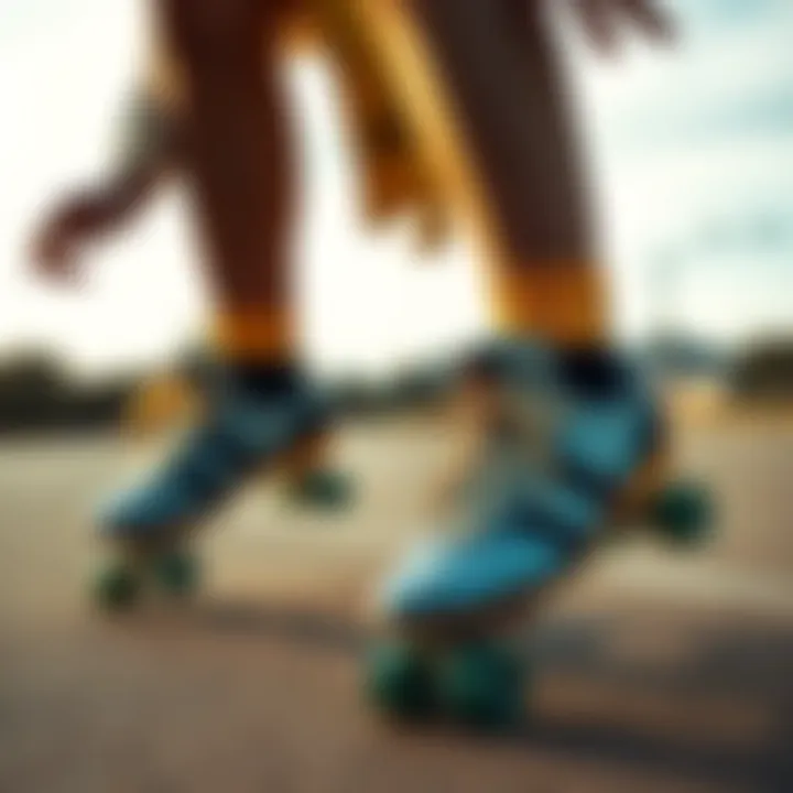 Dynamic action shot of skating performance on multiple terrains